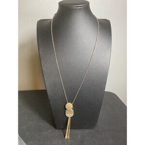 Geometric Gold & Silver Pendant Necklace With Adjustable Chain